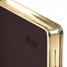 Ежедневник датированный 2026 А5 148х218мм GALANT Infinity Gold, под кожу, темно-коричневый, 117501