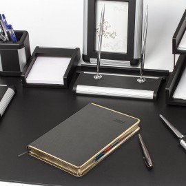 Ежедневник датированный 2026 А5 148х218мм GALANT Infinity Gold, под кожу, серый, 117502