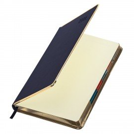 Ежедневник датированный 2026 А5 148х218мм GALANT Infinity Gold, под кожу, темно-синий, 117503