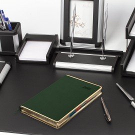 Ежедневник датированный 2026 А5 148х218мм GALANT Infinity Gold, под кожу, темно-зеленый, 117504