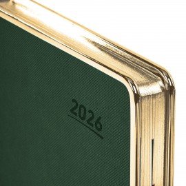 Ежедневник датированный 2026 А5 148х218мм GALANT Infinity Gold, под кожу, темно-зеленый, 117504