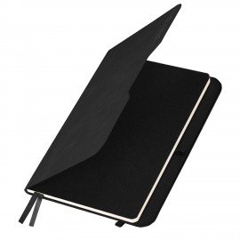 Ежедневник датированный 2026 А5 151х213мм BRAUBERG Note, под кожу, держатель для ручки, черный, 117516