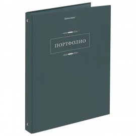 Папка-портфолио универсальная, 4 кольца, 20 файлов 10 вкладышей, 7БЦ матовая, BRGAUBERG, 117554