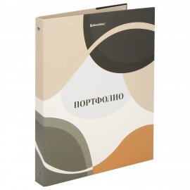 Папка-портфолио универсальная, 4 кольца, 20 файлов 10 вкладышей, 7БЦ матовая, BRAUBERG, 117555