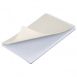 Блокнот А5 80л, BRAUBERG, силиконовый гребень, обложка пластик, клетка, бежевый, 117559