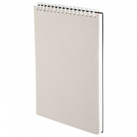 Блокнот А5 80л, BRAUBERG, силиконовый гребень, обложка пластик, клетка, бежевый, 117559