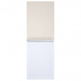 Блокнот А5 80л, BRAUBERG, силиконовый гребень, обложка пластик, клетка, бежевый, 117559