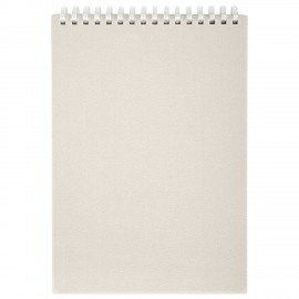 Блокнот А5 80л, BRAUBERG, силиконовый гребень, обложка пластик, клетка, бежевый, 117559