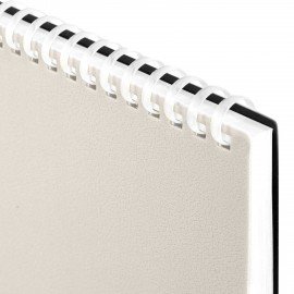 Блокнот А5 80л, BRAUBERG, силиконовый гребень, обложка пластик, клетка, бежевый, 117559