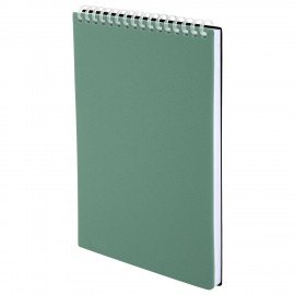 Блокнот А5 80л, BRAUBERG, силиконовый гребень, обложка пластик, клетка, зеленый, 117560