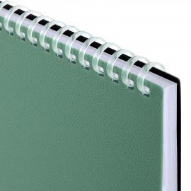 Блокнот А5 80л, BRAUBERG, силиконовый гребень, обложка пластик, клетка, зеленый, 117560