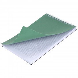 Блокнот А5 80л, BRAUBERG, силиконовый гребень, обложка пластик, клетка, зеленый, 117560