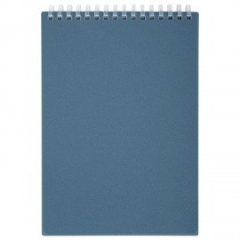 Блокнот А5 80л, BRAUBERG, силиконовый гребень, обложка пластик, клетка, синий, 117561