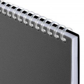 Блокнот А5 80л, BRAUBERG, силиконовый гребень, обложка пластик, клетка, серый, 117562