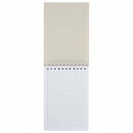 Блокнот МАЛЫЙ ФОРМАТ А6 60л, BRAUBERG, силиконовый гребень, обложка пластик, клетка, бежевый, 117563