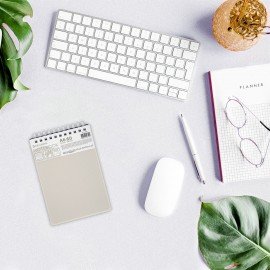 Блокнот МАЛЫЙ ФОРМАТ А6 60л, BRAUBERG, силиконовый гребень, обложка пластик, клетка, бежевый, 117563