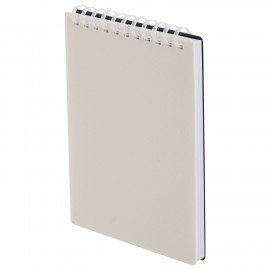 Блокнот МАЛЫЙ ФОРМАТ А6 60л, BRAUBERG, силиконовый гребень, обложка пластик, клетка, бежевый, 117563