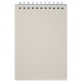 Блокнот МАЛЫЙ ФОРМАТ А6 60л, BRAUBERG, силиконовый гребень, обложка пластик, клетка, бежевый, 117563