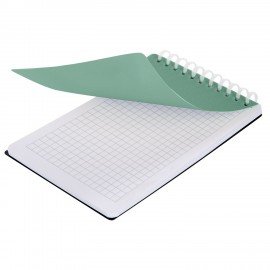 Блокнот МАЛЫЙ ФОРМАТ А6 60л, BRAUBERG, силиконовый гребень, обложка пластик, клетка, зеленый, 117564