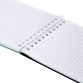 Блокнот МАЛЫЙ ФОРМАТ А6 60л, BRAUBERG, силиконовый гребень, обложка пластик, клетка, зеленый, 117564