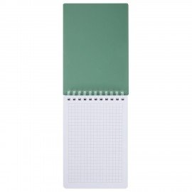 Блокнот МАЛЫЙ ФОРМАТ А6 60л, BRAUBERG, силиконовый гребень, обложка пластик, клетка, зеленый, 117564