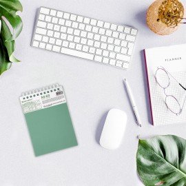 Блокнот МАЛЫЙ ФОРМАТ А6 60л, BRAUBERG, силиконовый гребень, обложка пластик, клетка, зеленый, 117564