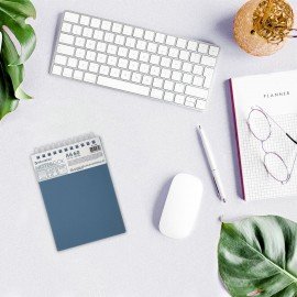 Блокнот МАЛЫЙ ФОРМАТ А6 60л, BRAUBERG, силиконовый гребень, обложка пластик, клетка, синий, 117565