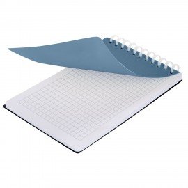 Блокнот МАЛЫЙ ФОРМАТ А6 60л, BRAUBERG, силиконовый гребень, обложка пластик, клетка, синий, 117565