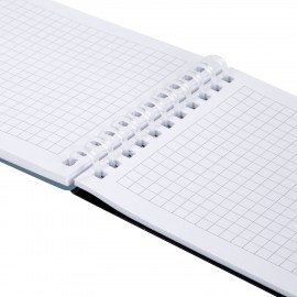 Блокнот МАЛЫЙ ФОРМАТ А6 60л, BRAUBERG, силиконовый гребень, обложка пластик, клетка, синий, 117565