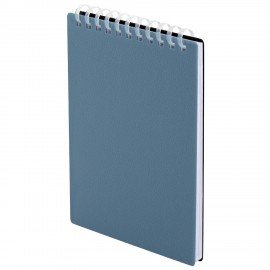 Блокнот МАЛЫЙ ФОРМАТ А6 60л, BRAUBERG, силиконовый гребень, обложка пластик, клетка, синий, 117565