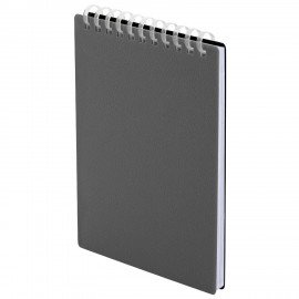 Блокнот МАЛЫЙ ФОРМАТ А6 60л, BRAUBERG, силиконовый гребень, обложка пластик, клетка, серый, 117566