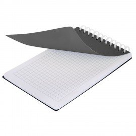 Блокнот МАЛЫЙ ФОРМАТ А6 60л, BRAUBERG, силиконовый гребень, обложка пластик, клетка, серый, 117566