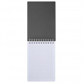Блокнот МАЛЫЙ ФОРМАТ А6 60л, BRAUBERG, силиконовый гребень, обложка пластик, клетка, серый, 117566
