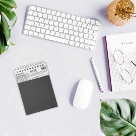 Блокнот МАЛЫЙ ФОРМАТ А6 60л, BRAUBERG, силиконовый гребень, обложка пластик, клетка, серый, 117566