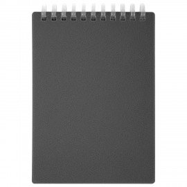 Блокнот МАЛЫЙ ФОРМАТ А6 60л, BRAUBERG, силиконовый гребень, обложка пластик, клетка, серый, 117566