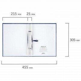 Папка-обложка Выпускная квалификационная работа STAFF А4, 3 отв. под дырокол, шнур, Синяя, 117576
