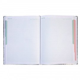 Блокнот А5 167х216мм, 80л, твёрдый, бумвинил METALLIC, клетка, блок 5цв, HATBER, мята, 084776, 80ББ5В1