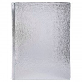 Блокнот А5 167х216мм, 80л, твёрдый, бумвинил METALLIC, клетка, блок 5цв, HATBER, сере, 80ББ5В1