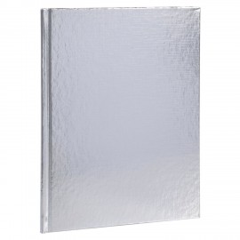 Блокнот А5 167х216мм, 80л, твёрдый, бумвинил METALLIC, клетка, блок 5цв, HATBER, сере, 80ББ5В1