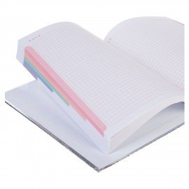 Блокнот А5 167х216мм, 80л, твёрдый, бумвинил METALLIC, клетка, блок 5цв, HATBER, золо, 80ББ5В1