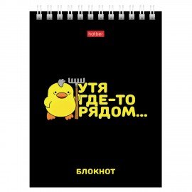 Блокнот МАЛЫЙ ФОРМАТ А6 40л, гребень, картон, клетка, HATBER, УтяКря, 079618, 40Б6В1гр