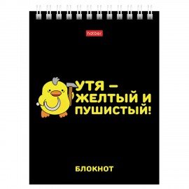 Блокнот МАЛЫЙ ФОРМАТ А6 40л, гребень, картон, клетка, HATBER, УтяКря, 079618, 40Б6В1гр