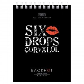 Блокнот МАЛЫЙ ФОРМАТ А6 40л, гребень, картон, клетка, HATBER, Проект Капланопись, 090639, 40Б6В1гр