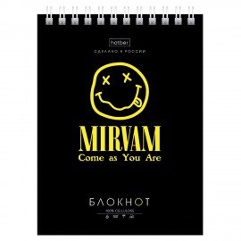 Блокнот МАЛЫЙ ФОРМАТ А6 40л, гребень, картон, клетка, HATBER, Проект Капланопись, 090639, 40Б6В1гр