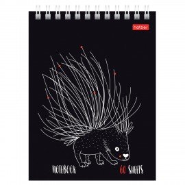 Блокнот МАЛЫЙ ФОРМАТ А6 60л, гребень, картон, клетка, HATBER, Нескучные герои, 088310, 60Б6В1гр