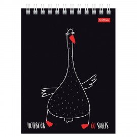 Блокнот МАЛЫЙ ФОРМАТ А6 60л, гребень, картон, клетка, HATBER, Нескучные герои, 088310, 60Б6В1гр