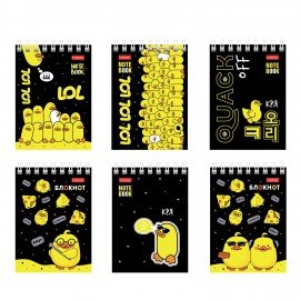 Блокнот МАЛЫЙ ФОРМАТ А7 60л, гребень, картон, клетка, HATBER, Утиные истории, 081168, 60Б7В1гр