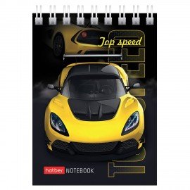 Блокнот МАЛЫЙ ФОРМАТ А7 60л, гребень, картон, клетка, HATBER, АвтоШоу, 066626, 60Б7В1гр