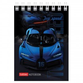 Блокнот МАЛЫЙ ФОРМАТ А7 60л, гребень, картон, клетка, HATBER, АвтоШоу, 066626, 60Б7В1гр