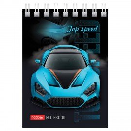 Блокнот МАЛЫЙ ФОРМАТ А7 60л, гребень, картон, клетка, HATBER, АвтоШоу, 066626, 60Б7В1гр